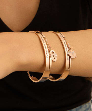Bangle Sunrise Acciaio Rosa Cristallo