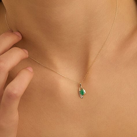 Collana Charlotte Oro Bicolore Smeraldo Diamante - Collane Donna | Stroili