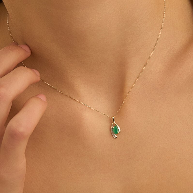 Collana Charlotte Oro Bicolore Smeraldo Diamante - Collane Donna | Stroili
