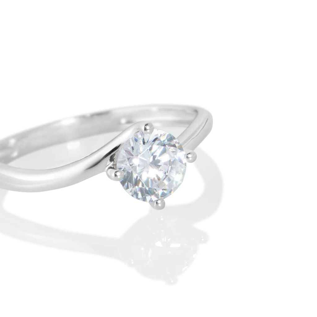 Anello Solitario Claire Oro Bianco Cubic Zirconia - Anelli con Pietre Donna | Stroili