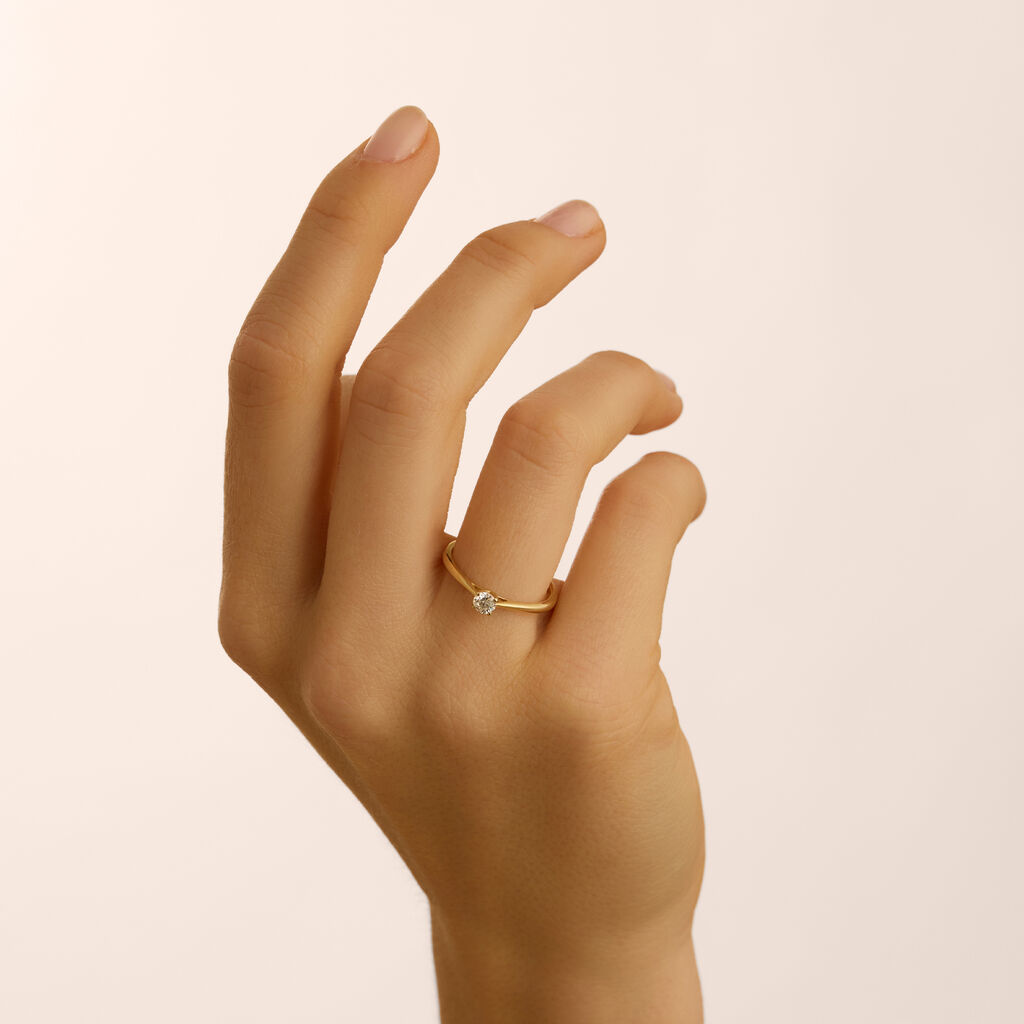 Anello Solitario Grace Oro Giallo Diamante