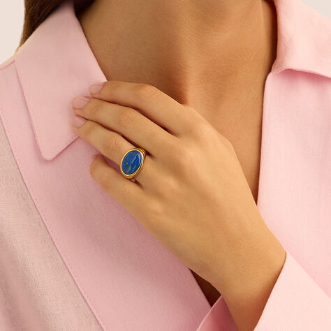 Anello Fascia Radiance Acciaio Dorato Lapislazzuli - Anelli con Pietre Donna | Stroili