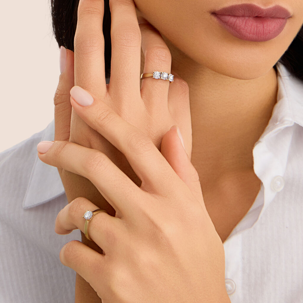 Anello Solitario Diamotion Oro Giallo Diamante