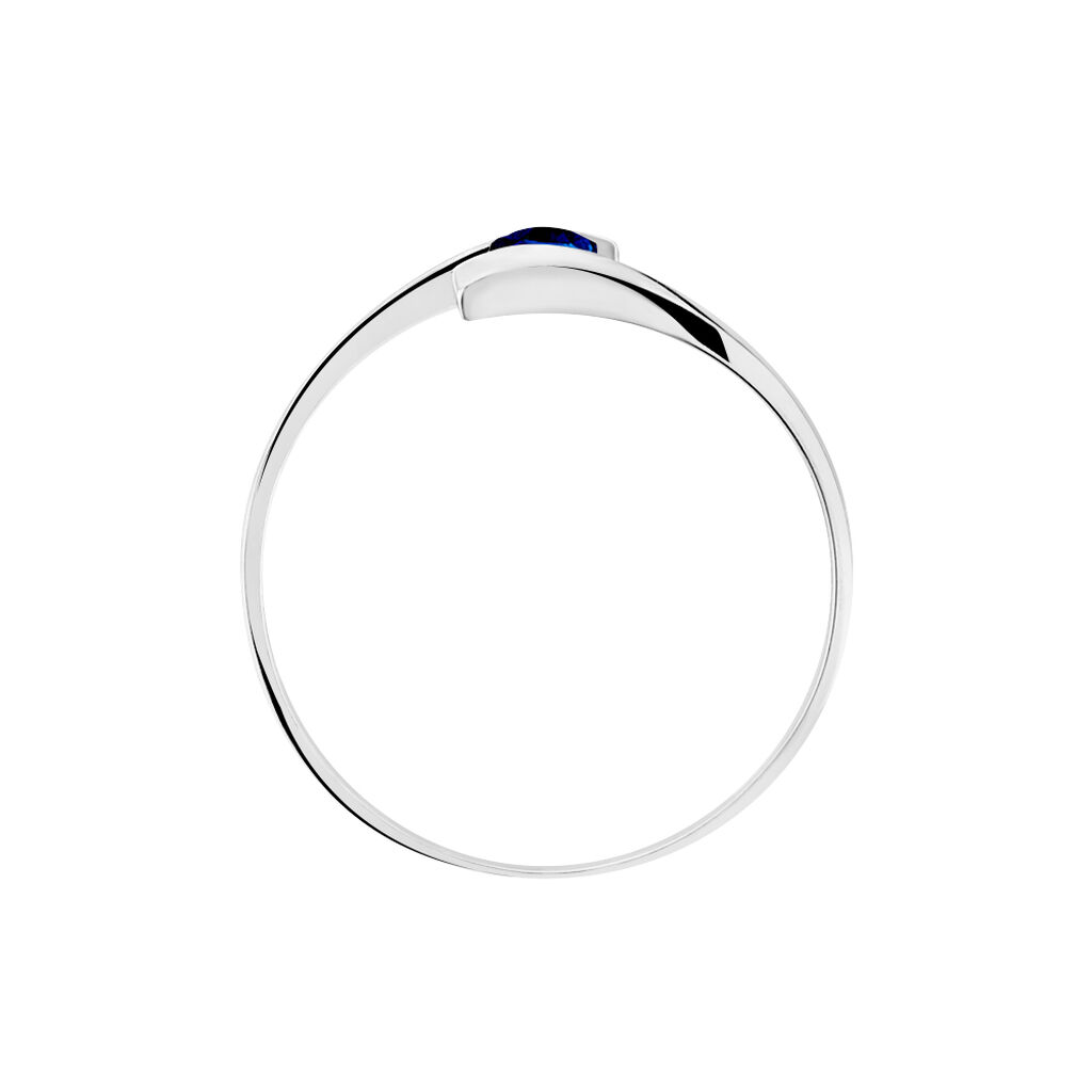 Anello Solitario Charlotte Oro Bianco Zaffiro