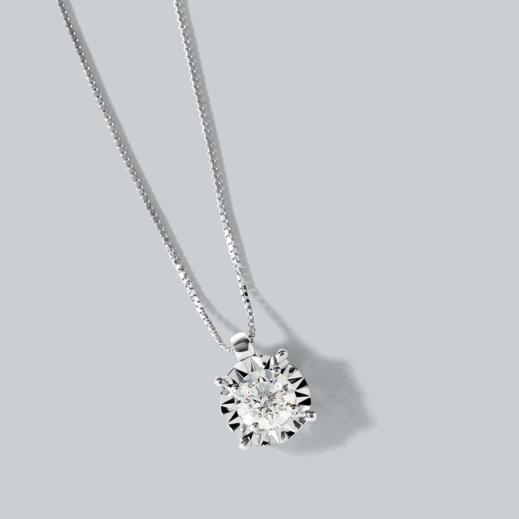 Collana Punto Luce Diamotion Oro Bianco Diamante - Collane Punto Luce Donna | Stroili