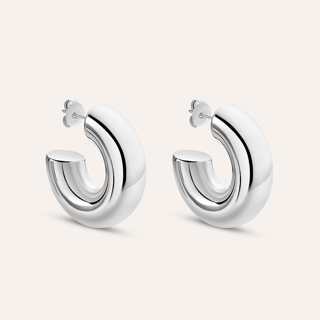 Orecchini A Cerchio Moonlight Acciaio