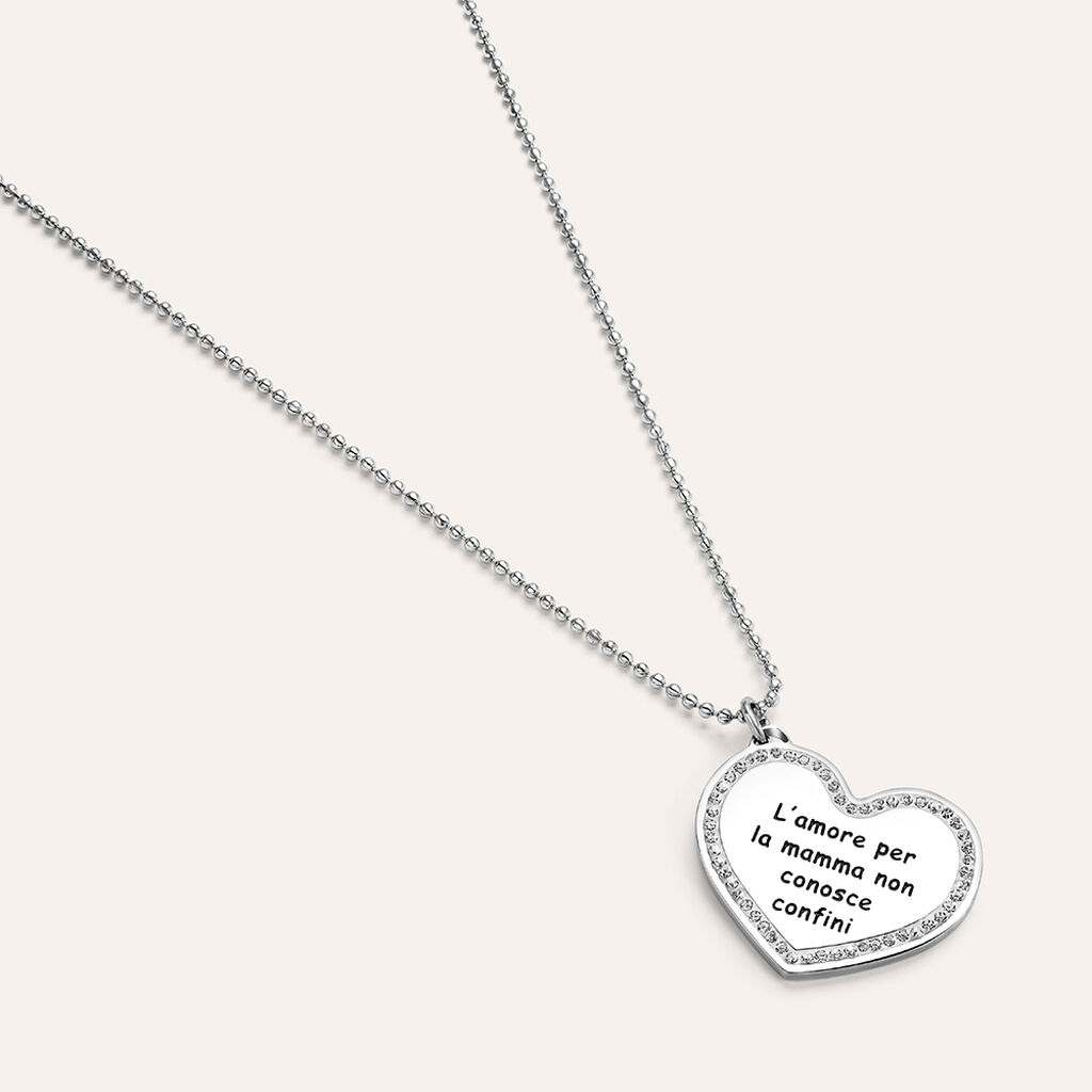 Collana Lady Message Acciaio Cristallo - Collane Donna | Stroili