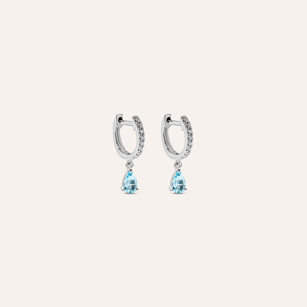 Orecchini A Cerchio Amélie Oro Bianco Topazio Cubic Zirconia - Orecchini a Cerchio Donna | Stroili