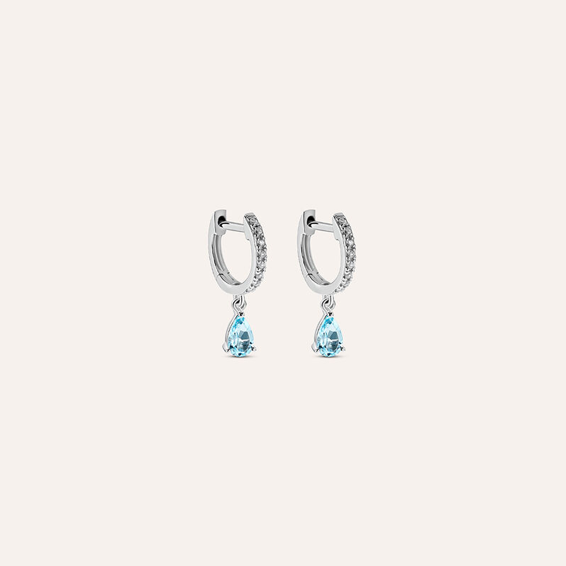 Orecchini A Cerchio Amélie Oro Bianco Topazio Cubic Zirconia - Orecchini a Cerchio Donna | Stroili