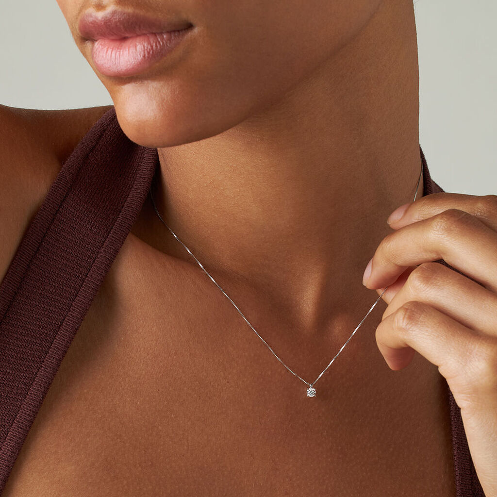 Collana Punto Luce Diamotion Oro Bianco Diamante - Collane Punto Luce Donna | Stroili
