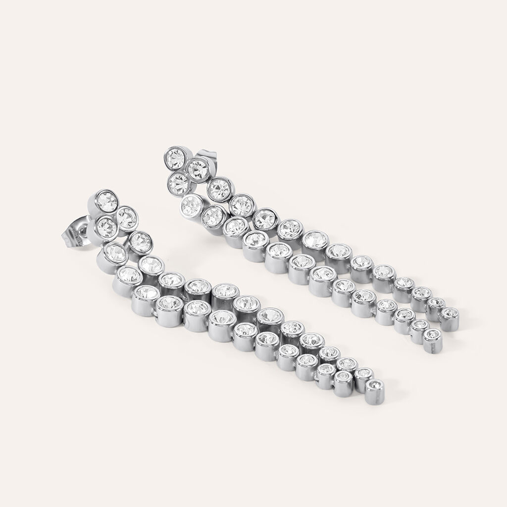 Orecchini Pendenti Aura Acciaio Cubic Zirconia