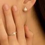 Anello Solitario Gabrielle Oro Bianco Perla D'Acqua Dolce Cubic Zirconia