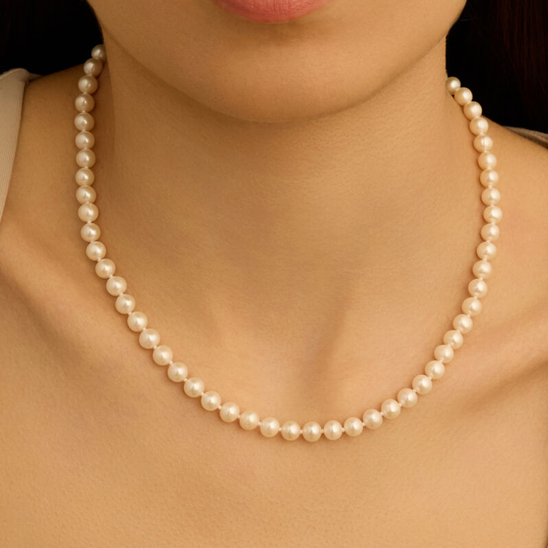 Collana Gabrielle Oro Bianco Perla D'Acqua Dolce - Collane Donna | Stroili