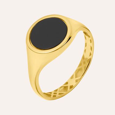Anello Chevalier L'homme Or Oro Giallo Onice