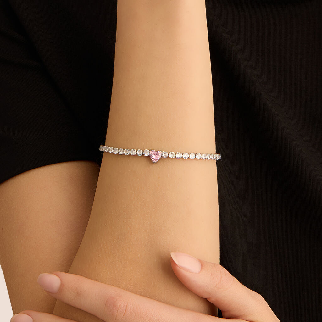 Bracciale Tennis Aura Acciaio Cristallo