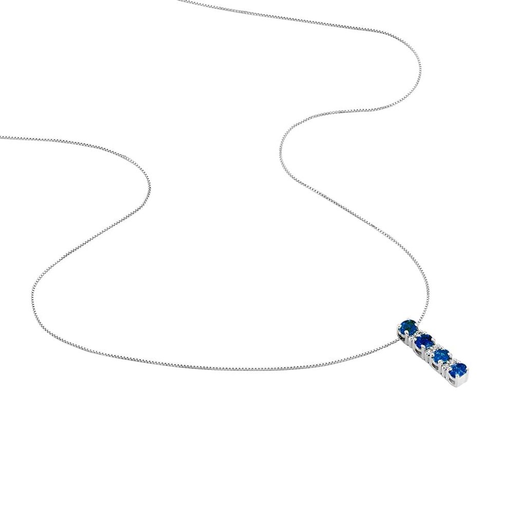 Collana Elizabeth Crown Oro Bianco Zaffiro Diamante - Collane Donna | Stroili
