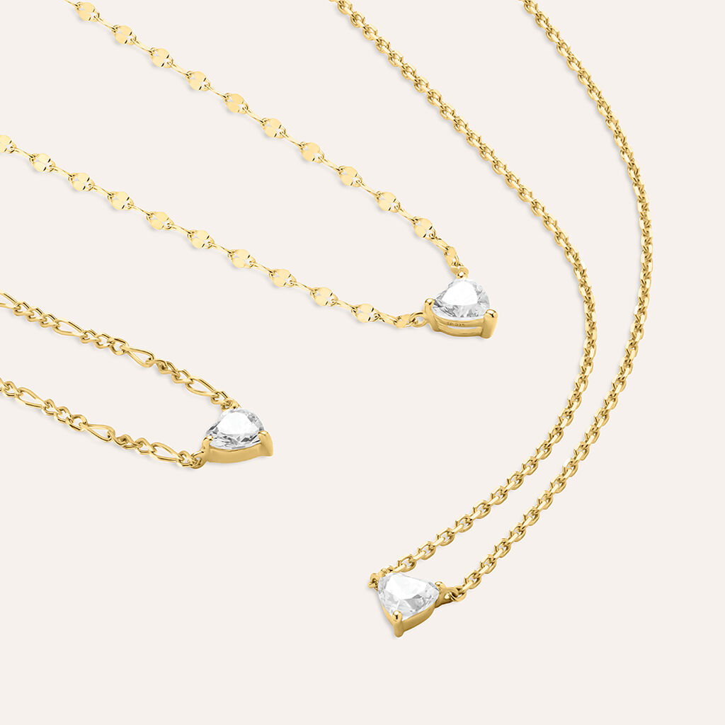 Collana Punto Luce Claire Oro Giallo Cubic Zirconia