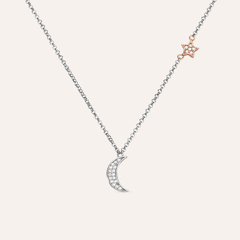 Collana Silver Moments Argento Bicolore Bianco / Rosa Cubic Zirconia - Collane Donna | Stroili