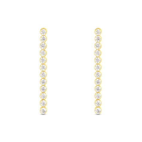 Orecchini Pendenti Tennis Claire Oro Giallo Cubic Zirconia - Orecchini Pendenti Donna | Stroili