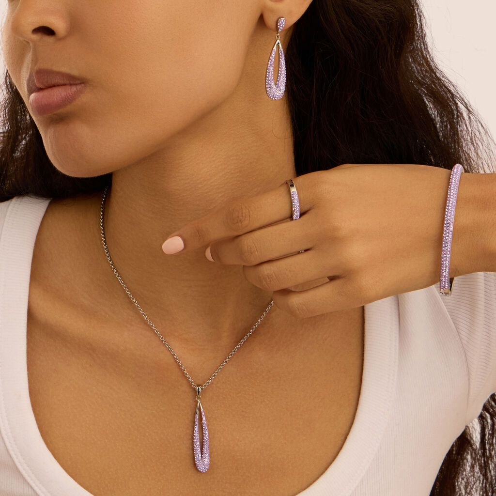 Collana Aura Acciaio Cristallo