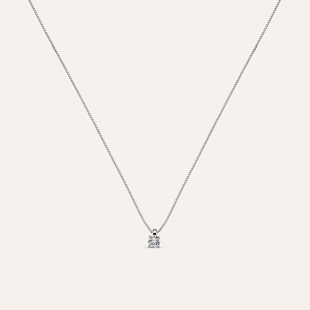 Collana Punto Luce Diamotion Oro Bianco Diamante