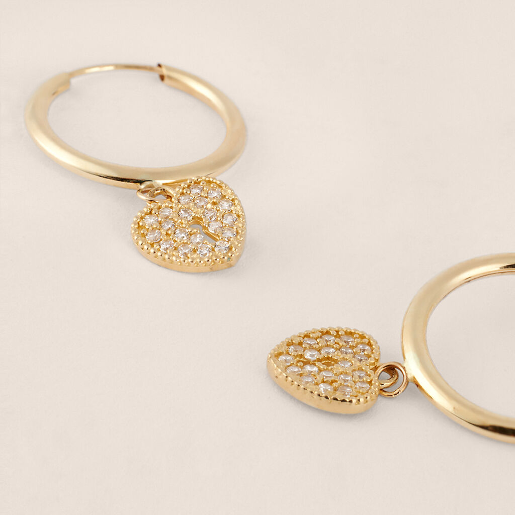 Orecchini A Cerchio Toujours Oro Giallo Cubic Zirconia