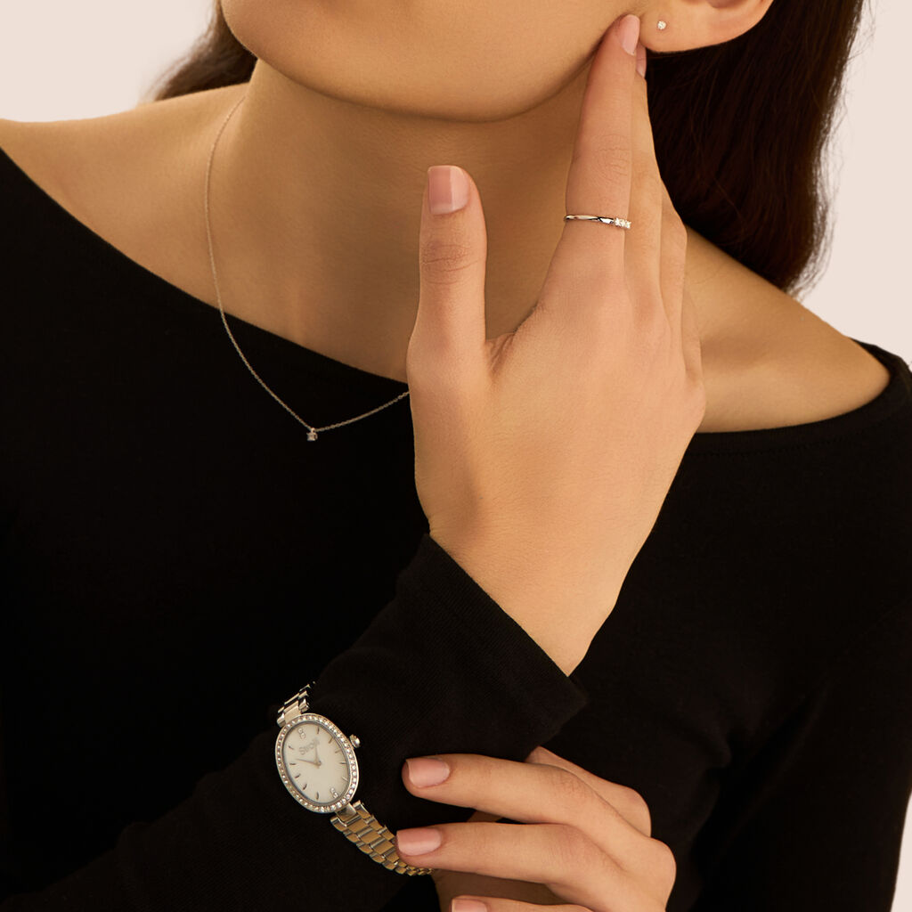 Collana Punto Luce Grace Oro Bianco Diamante