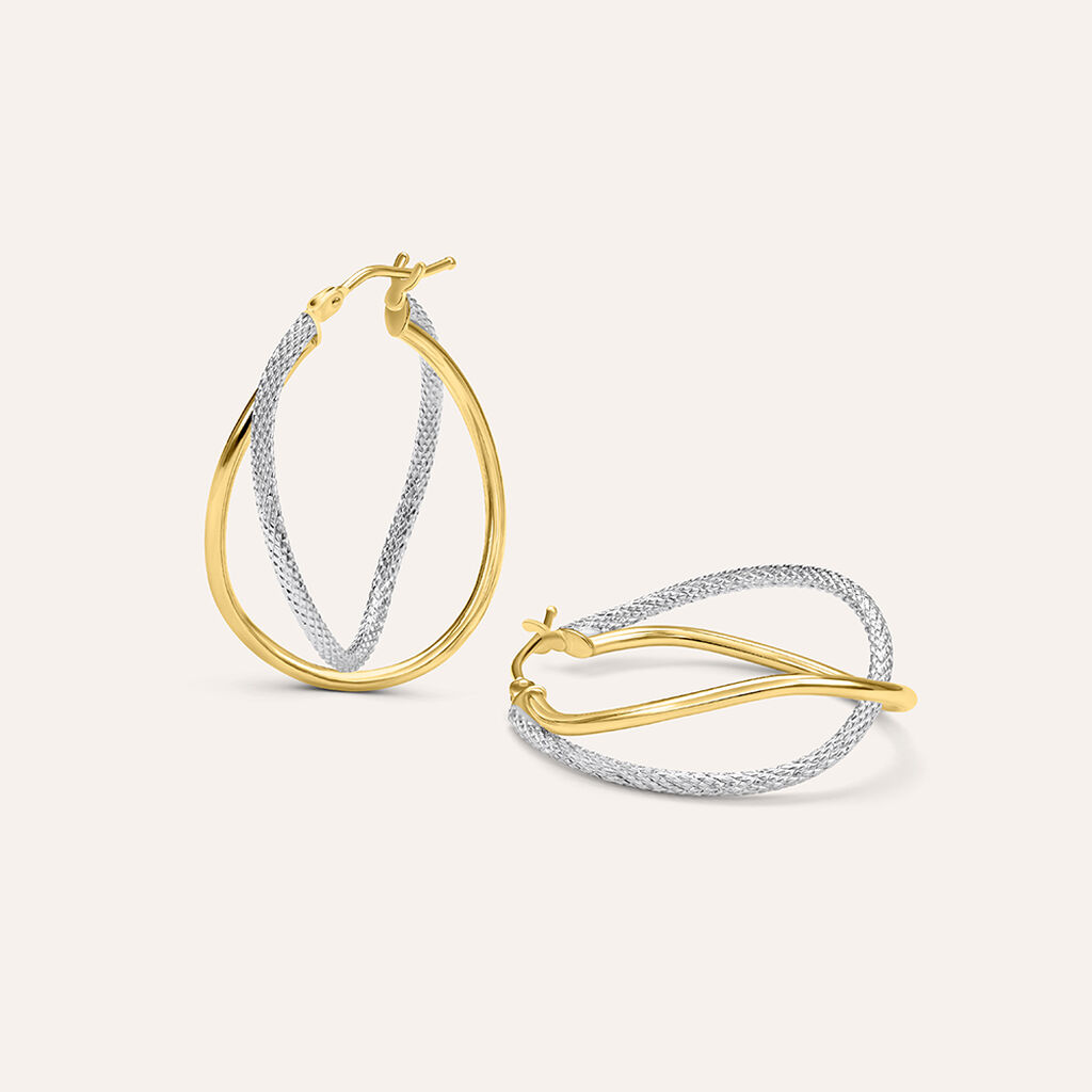 Orecchini A Cerchio Gold Essence Oro Bicolore