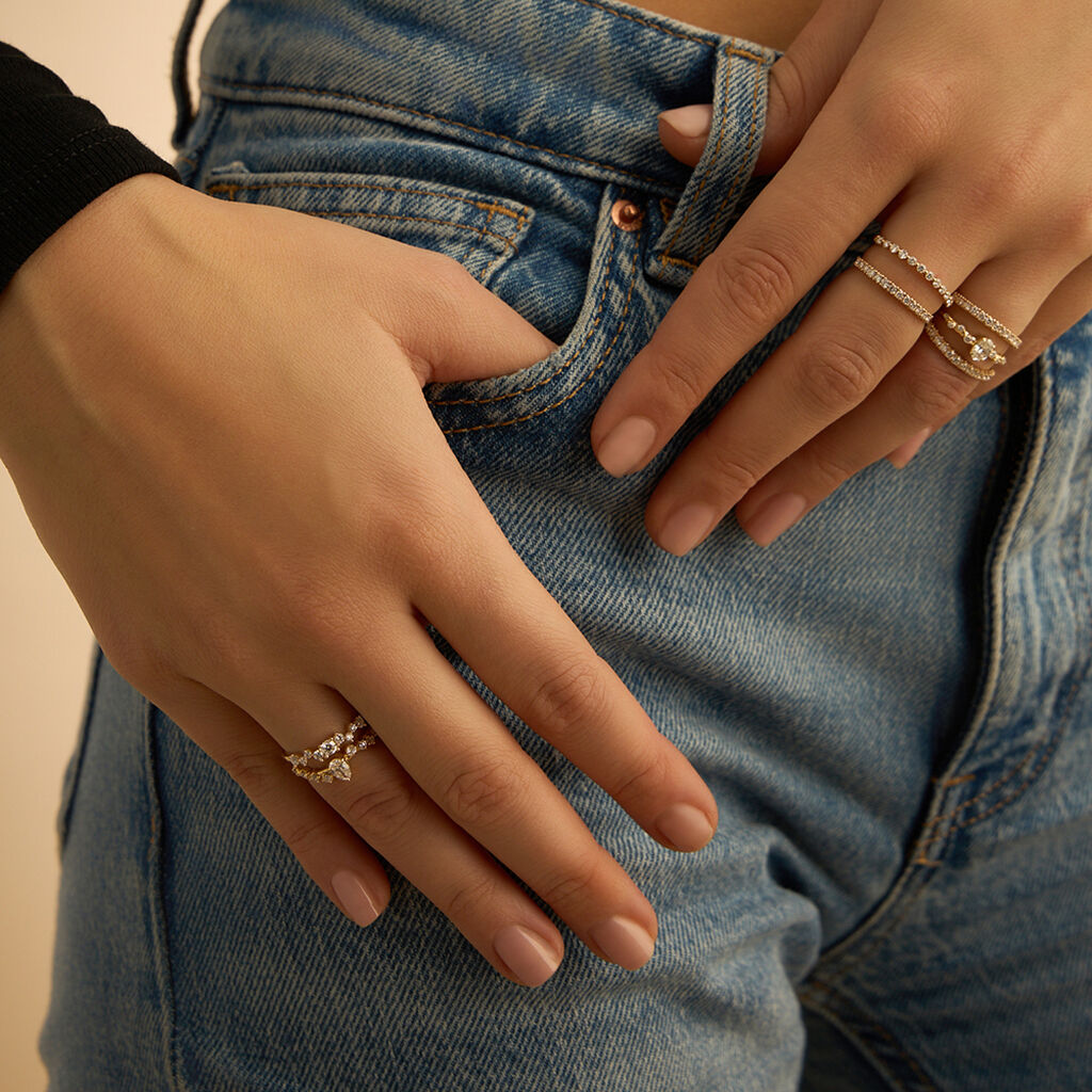 Anello Fantasia Diamade Glam Oro Giallo Diamante Lab-Grown