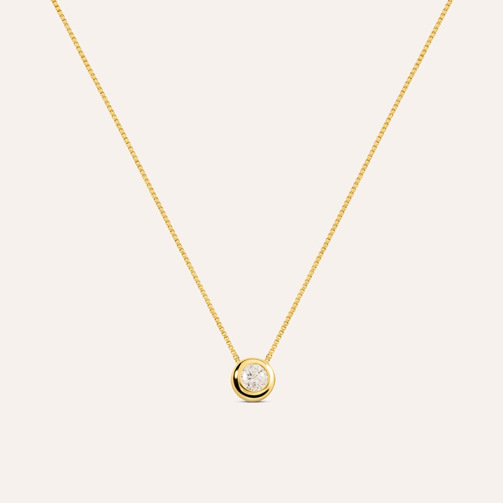 Collana Punto Luce Silver Glow Argento Dorato Cubic Zirconia