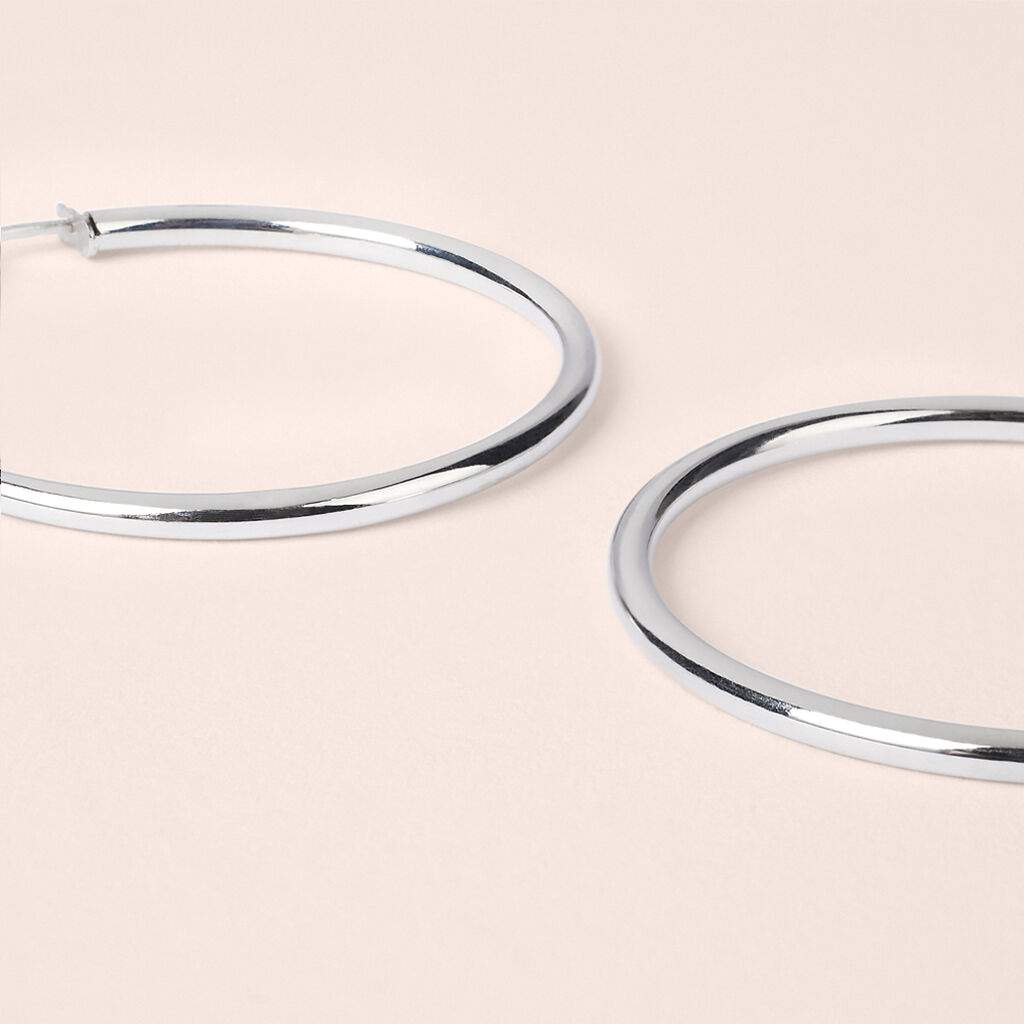 Orecchini A Cerchio Toujours Oro Bianco - Orecchini a Cerchio Donna | Stroili