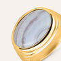 Anello Fascia Radiance Acciaio Dorato Agata