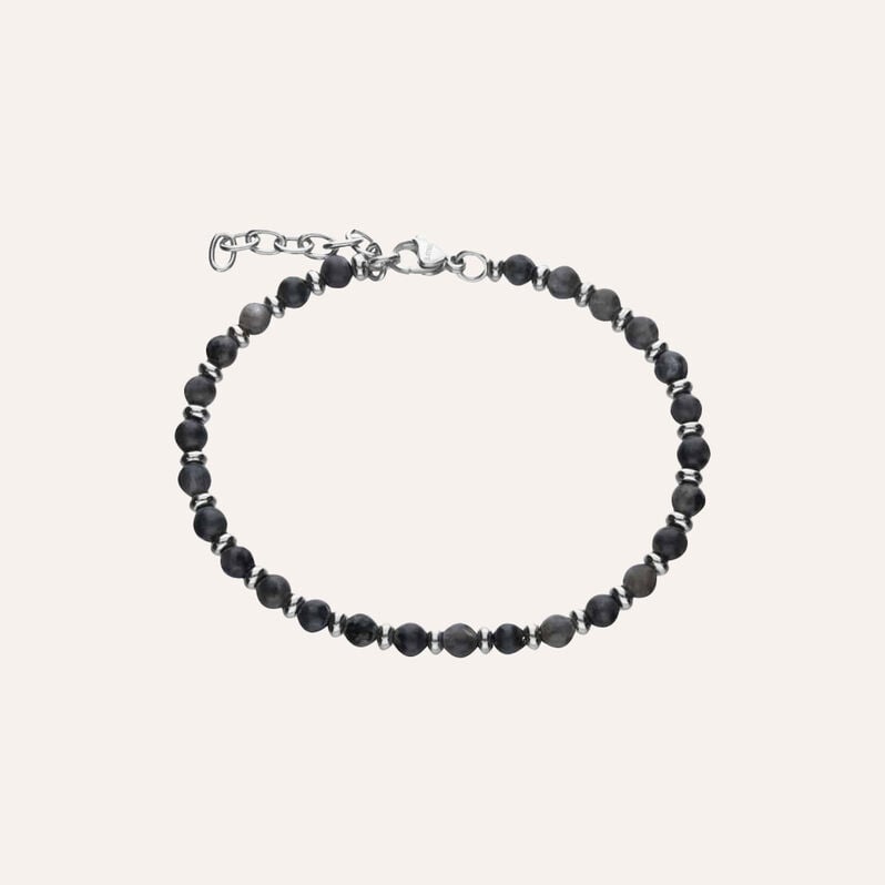 Bracciale Acciaio Labradorite 19+3cm - Bracciali Uomo | Stroili