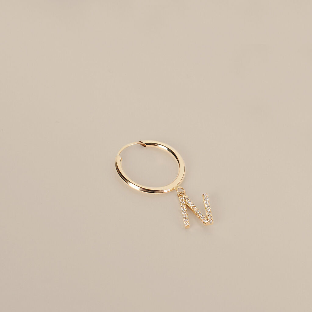 Mono Orecchino A Cerchio Toujours Oro Giallo Cubic Zirconia