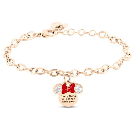 Bracciale Lady Message Acciaio Rosa Cristallo - Bracciali con Incisione Donna | Stroili