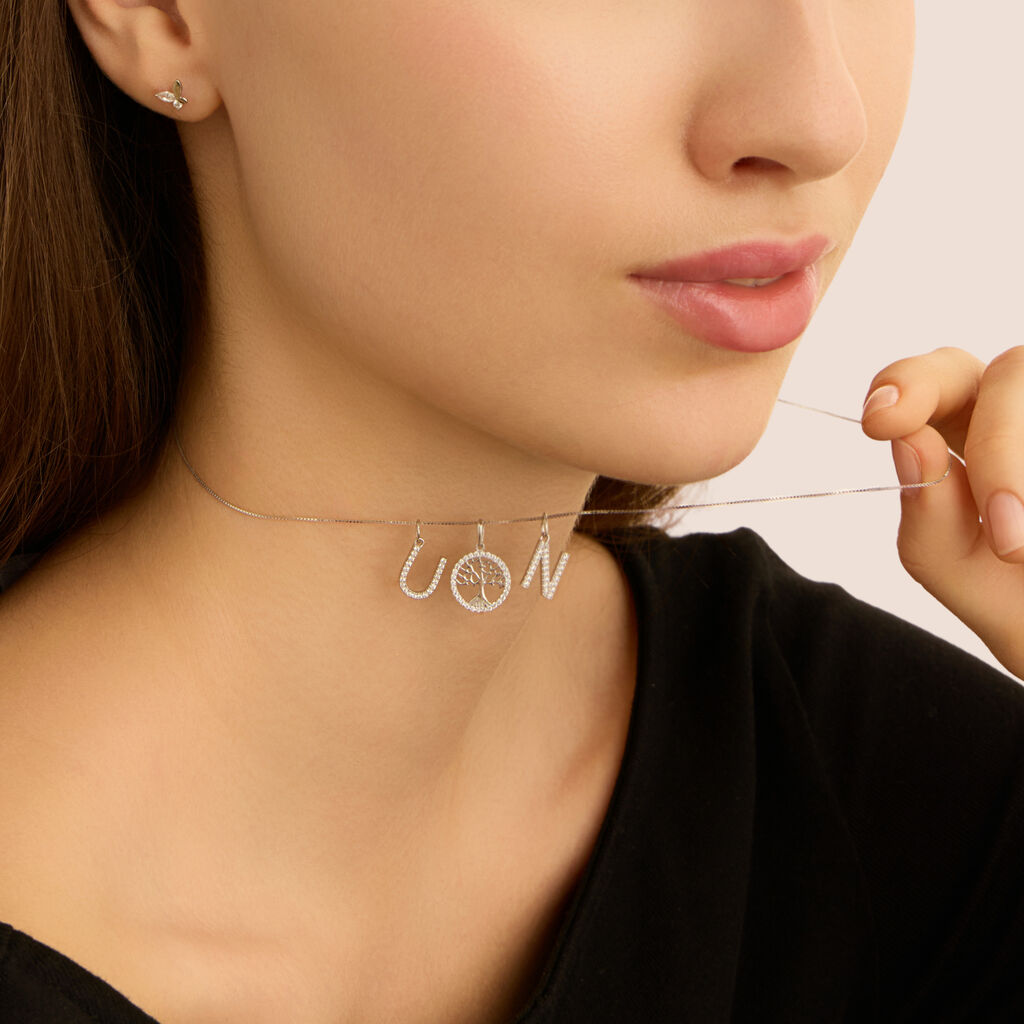 Orecchini Lobo Bon Ton Oro Bianco Cubic Zirconia