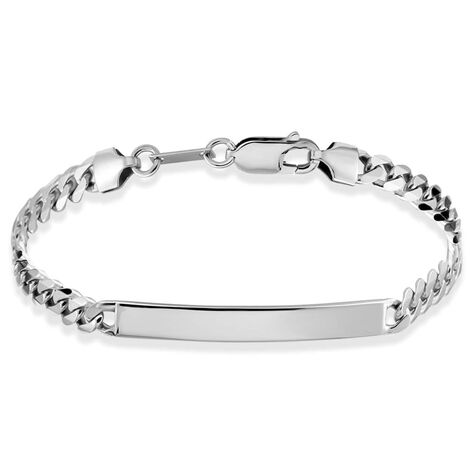 Bracciale Con Targhetta Gentleman Argento Rodiato - Bracciali con Incisione Uomo | Stroili
