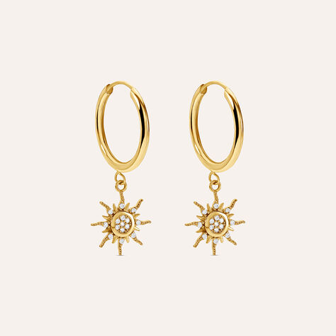Orecchini A Cerchio Toujours Oro Giallo Cubic Zirconia - Orecchini a Cerchio Donna | Stroili