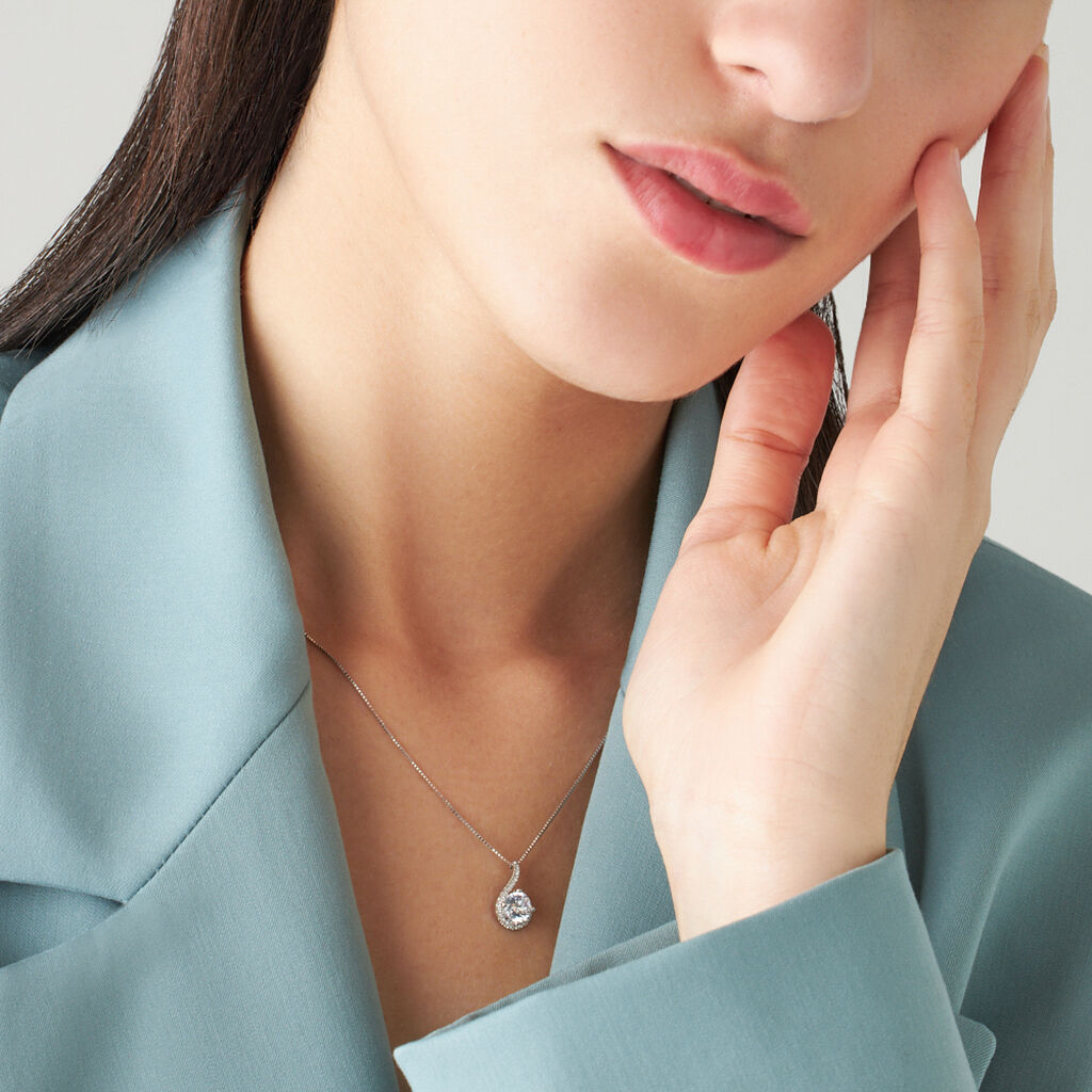 Collana Punto Luce Claire Oro Bianco Cubic Zirconia - Collane Punto Luce Donna | Stroili