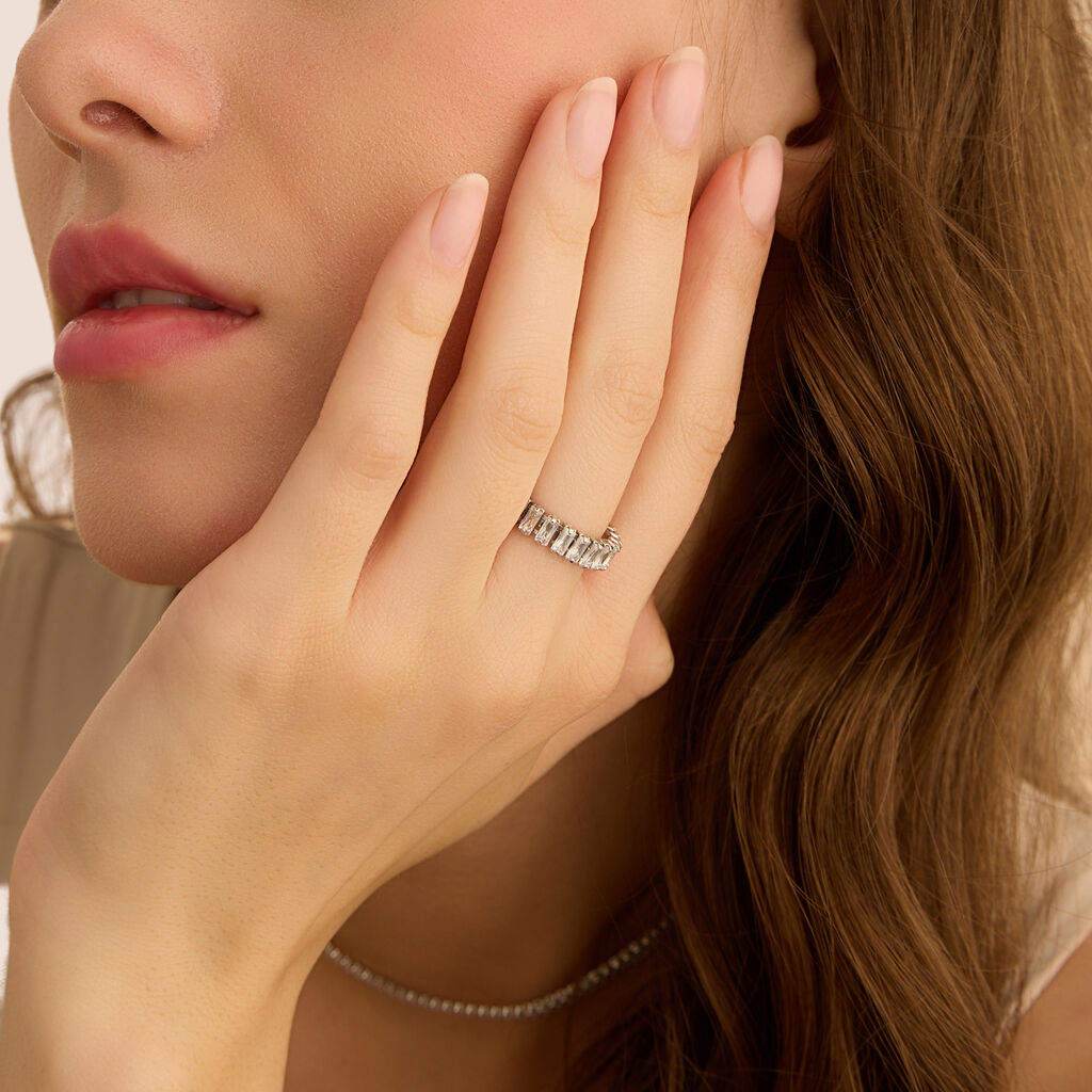 Anello Eternity Romantic Shine Metallo Cristallo