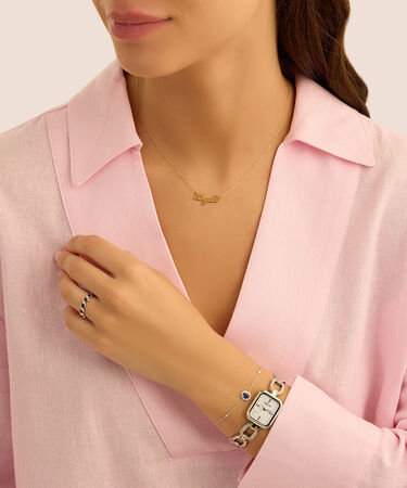 Anello Riviere Charlotte Oro Bianco Zaffiro Diamante