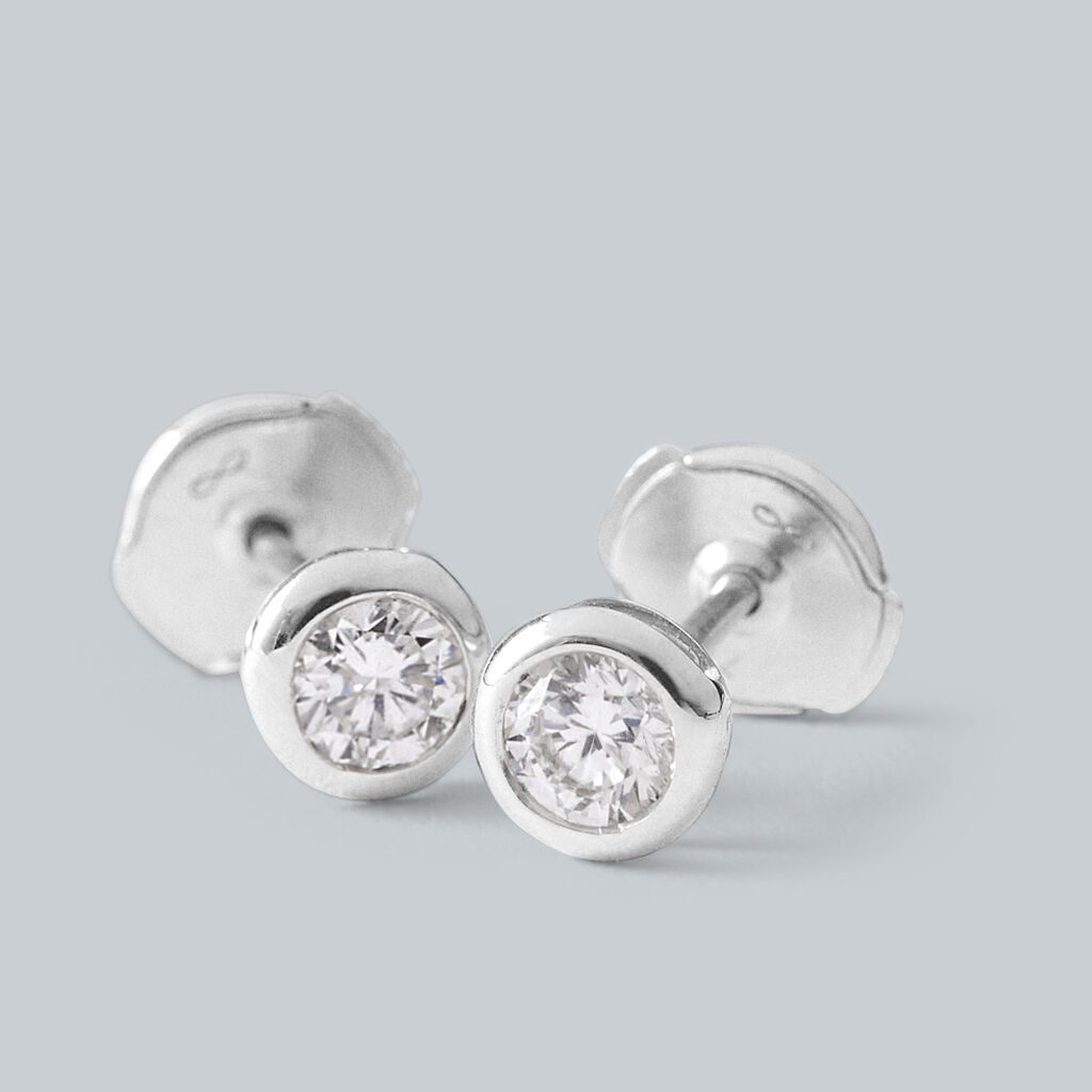 Orecchini Lobo Punto Luce Diamade Oro Bianco Diamante Lab-Grown - Orecchini a Lobo Donna | Stroili