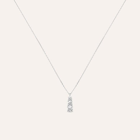 Collana Trilogy Diamade Oro Bianco Diamante Lab-Grown - Collane Donna | Stroili