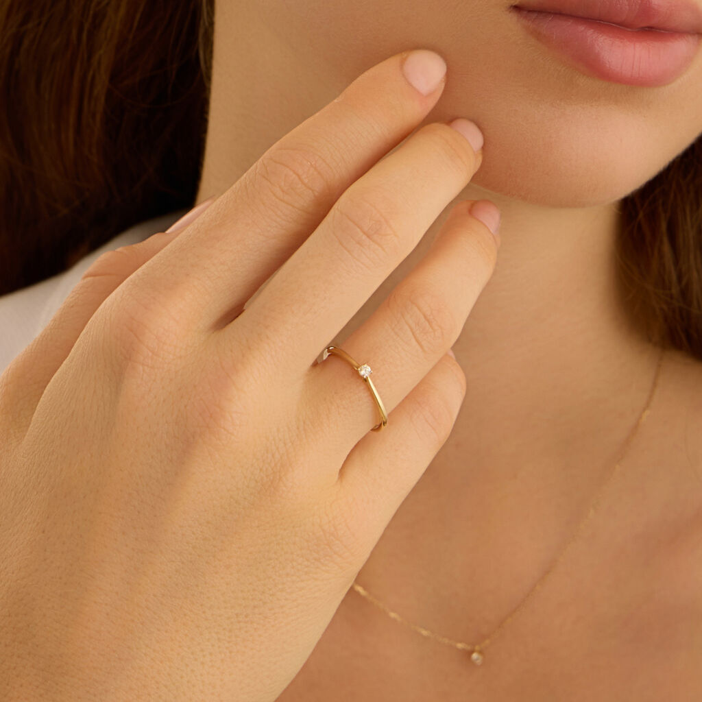 Anello Solitario Grace Oro Giallo Diamante