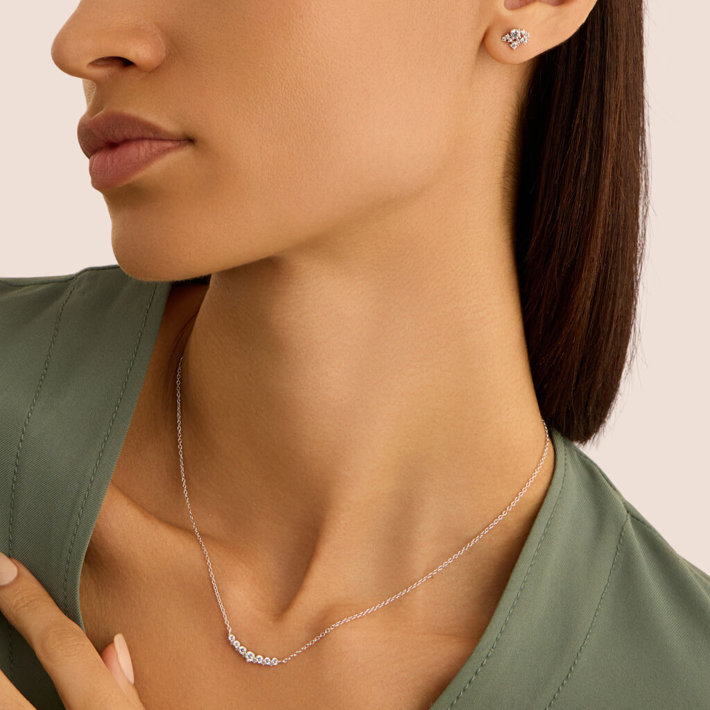Orecchini Lobo Silver Elegance Argento Rodiato Cubic Zirconia - Orecchini a Lobo Donna | Stroili