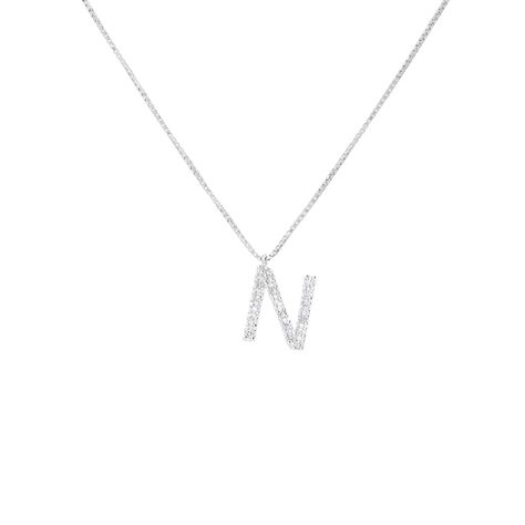 Collana Diamond Letters Oro Bianco Diamante - Collane Donna | Stroili