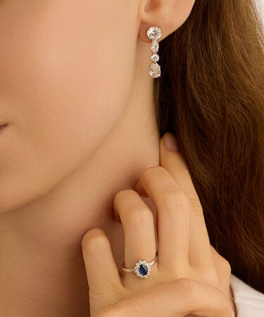 Orecchini Pendenti Claire Oro Bianco Cubic Zirconia