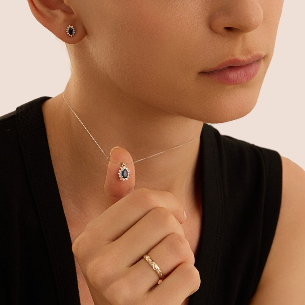 Fede Classica Diamantata 3 mm Oro Bicolore Bianco / Rosa
