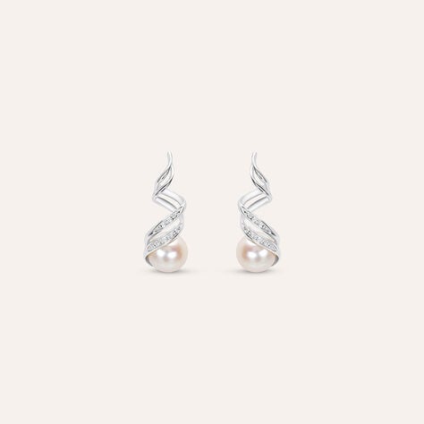 Orecchini Pendenti Gold Pearls Oro Bianco Perla D'Acqua Dolce Diamante - Orecchini Pendenti Donna | Stroili