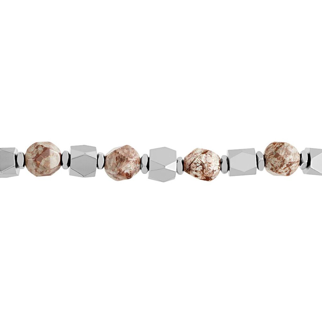 Bracciale in corda pietre e acciaio multicolore - Bracciali Uomo | Stroili